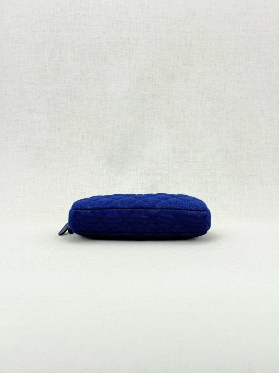 Pre - loved CHANEL Double Zip WOC Blue Quilted Shoulder Bag at Reems Closet
