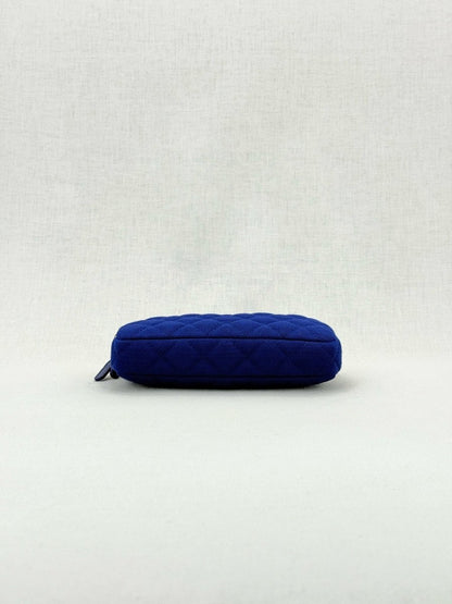 Pre - loved CHANEL Double Zip WOC Blue Quilted Shoulder Bag at Reems Closet