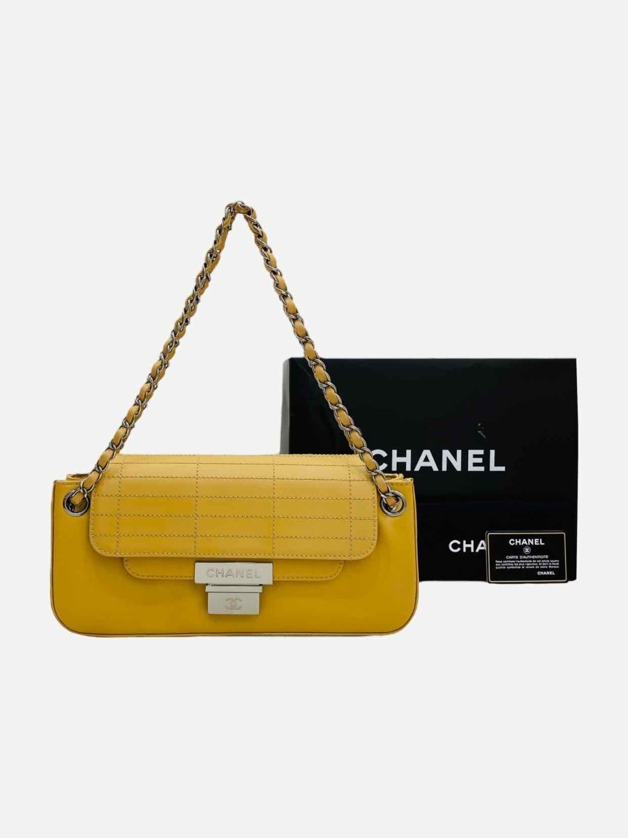 Pre - loved CHANEL East West Flap Beige Shoulder Bag at Reems Closet