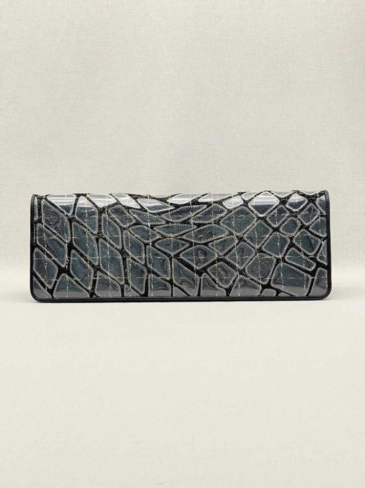 Pre-loved CHANEL East West Flap Black Tweed Clutch at Reems Closet