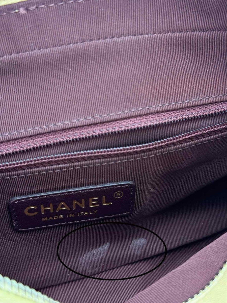 Pre - loved CHANEL Easy Flap Gold Chevron Shoulder Bag at Reems Closet