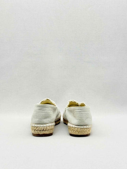 Pre-loved CHANEL Espadrille Beige & Black CC Size EU 37 Flats at Reems Closet