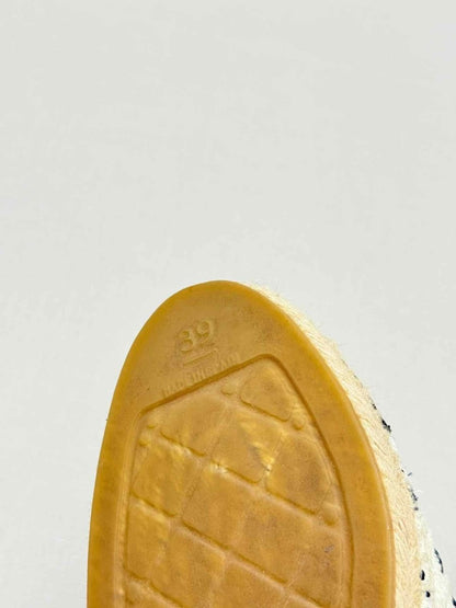 Pre - loved CHANEL Espadrille Beige & Black Tweed Size EU 39 Flats at Reems Closet