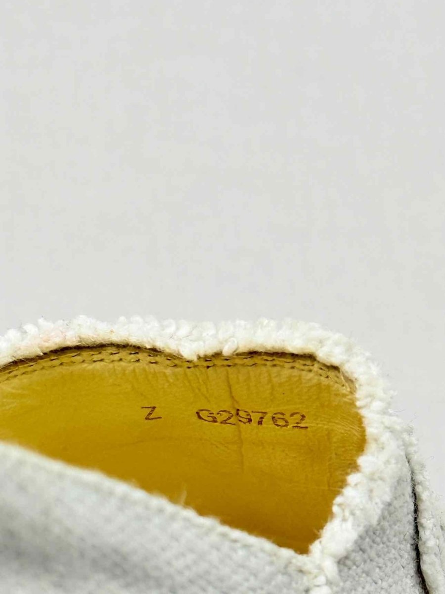 Pre - loved CHANEL Espadrille Off - white & Black Size EU 38 Flats at Reems Closet