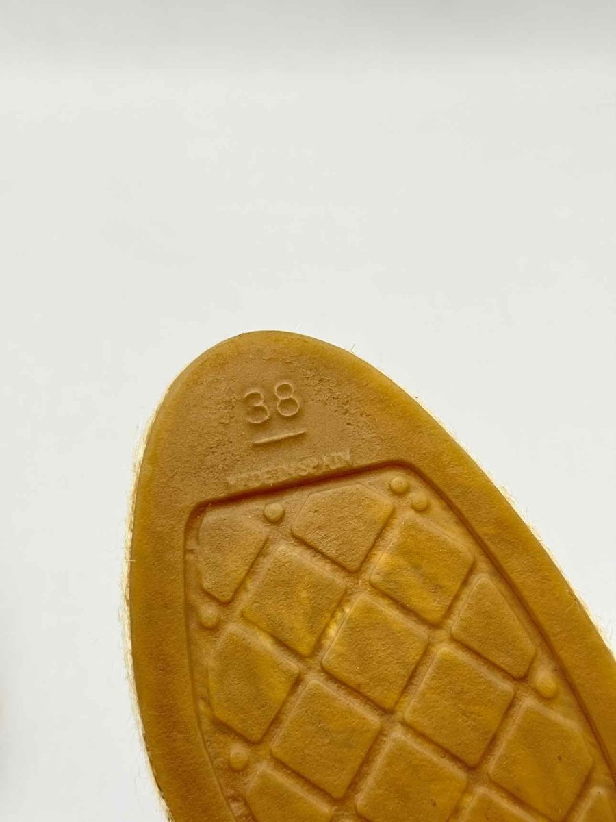 Pre - loved CHANEL Espadrille Off - white & Black Size EU 38 Flats at Reems Closet