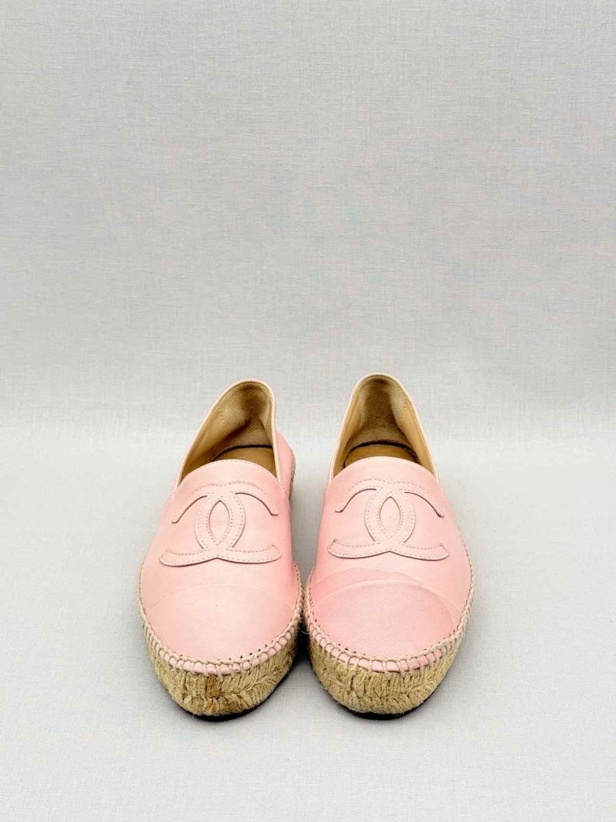 Pre - loved CHANEL Espadrille Pink Size EU 38 Flats at Reems Closet