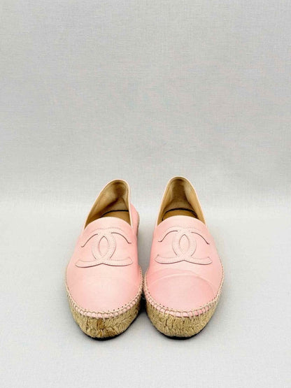 Pre - loved CHANEL Espadrille Pink Size EU 38 Flats at Reems Closet