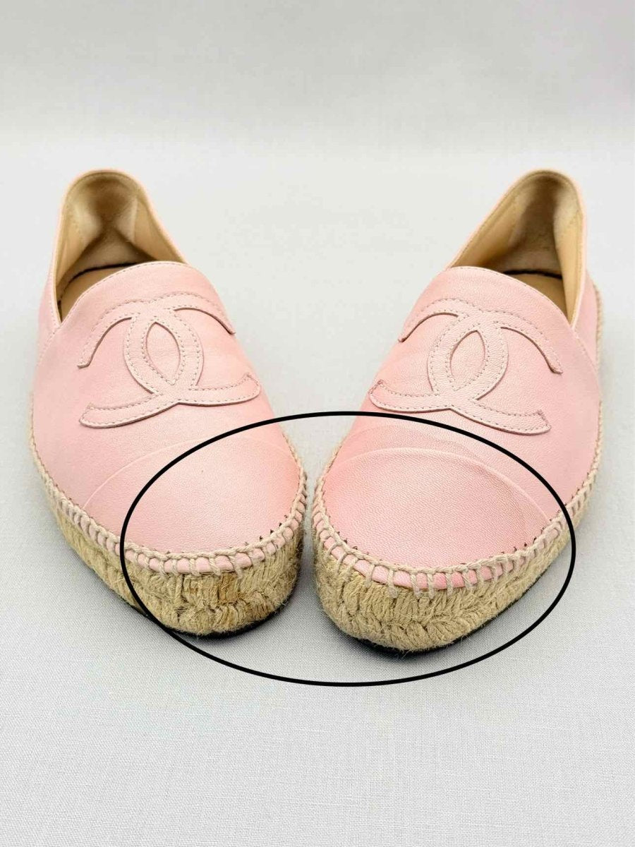 Pre - loved CHANEL Espadrille Pink Size EU 38 Flats at Reems Closet