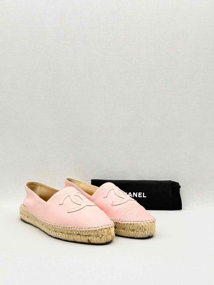 Pre - loved CHANEL Espadrille Pink Size EU 38 Flats at Reems Closet