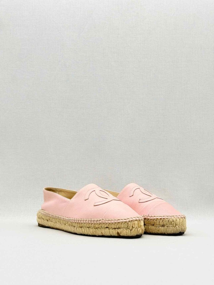 Pre - loved CHANEL Espadrille Pink Size EU 38 Flats at Reems Closet