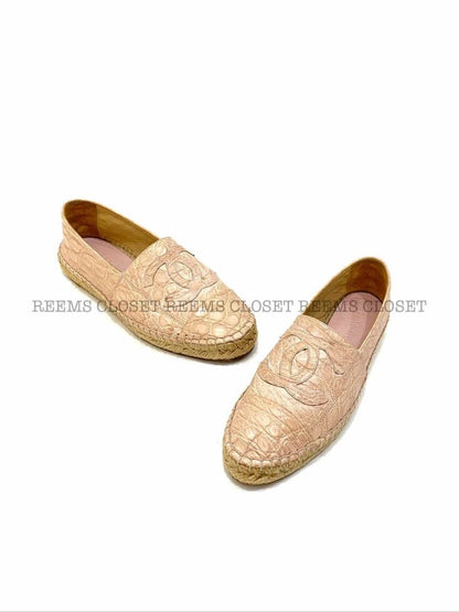 Pre-loved CHANEL Espadrille Pink Size EU 38 Flats at Reems Closet