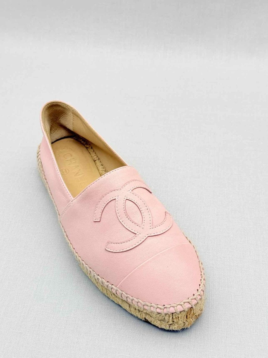 Pre - loved CHANEL Espadrille Pink Size EU 38 Flats at Reems Closet