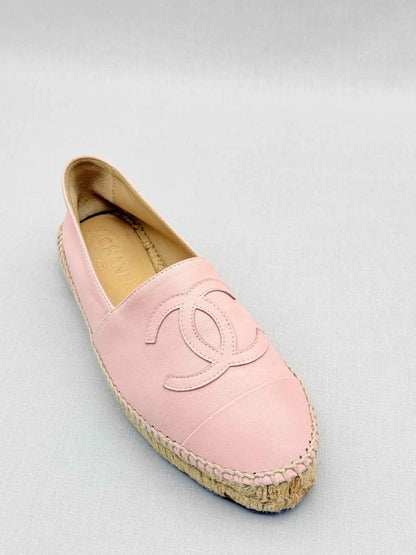 Pre - loved CHANEL Espadrille Pink Size EU 38 Flats at Reems Closet