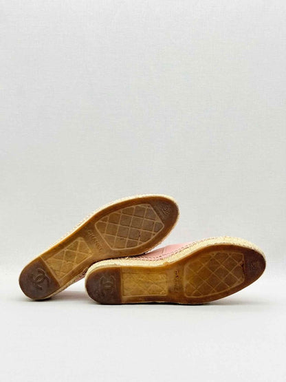 Pre - loved CHANEL Espadrille Pink Size EU 38 Flats at Reems Closet