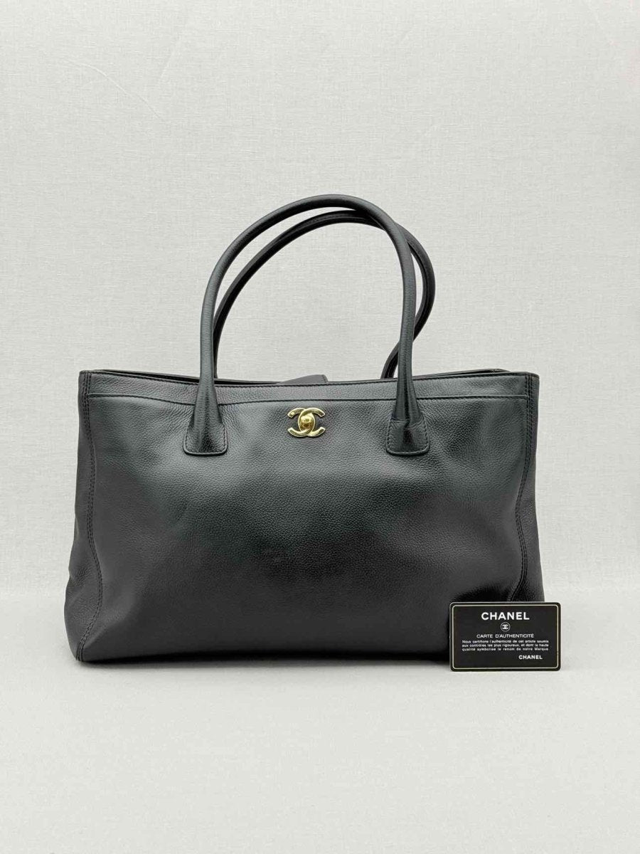 Pre - loved CHANEL Executive Cerf Black Tote Bag at Reems Closet