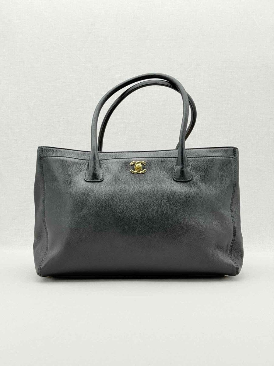 Pre - loved CHANEL Executive Cerf Black Tote Bag at Reems Closet