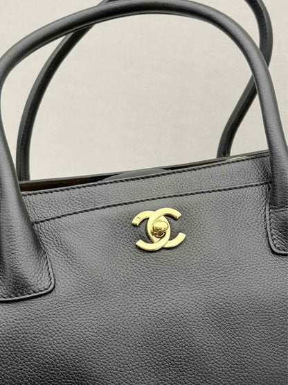Pre - loved CHANEL Executive Cerf Black Tote Bag at Reems Closet