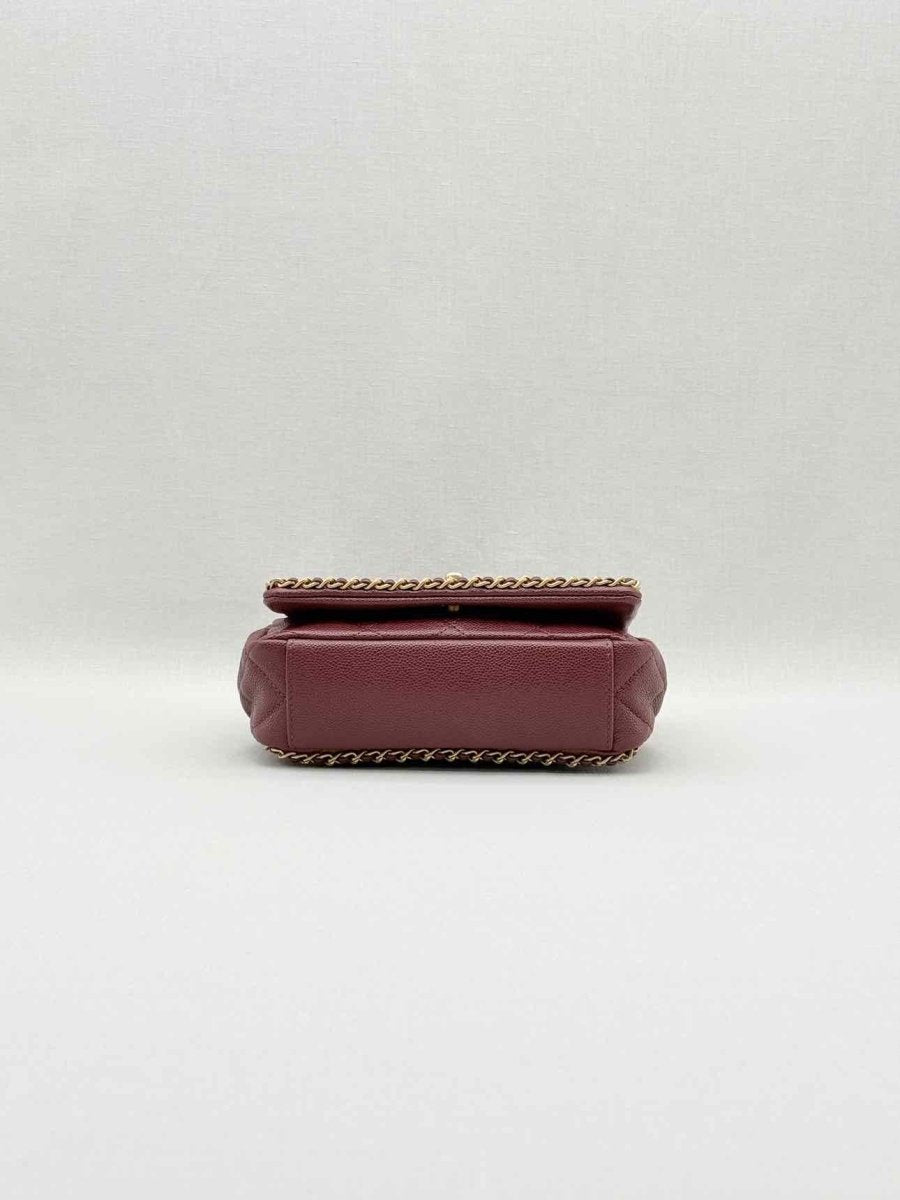 Pre - loved CHANEL Fall/Winter 2022 Burgundy Quilted Shoulder Bag at Reems Closet