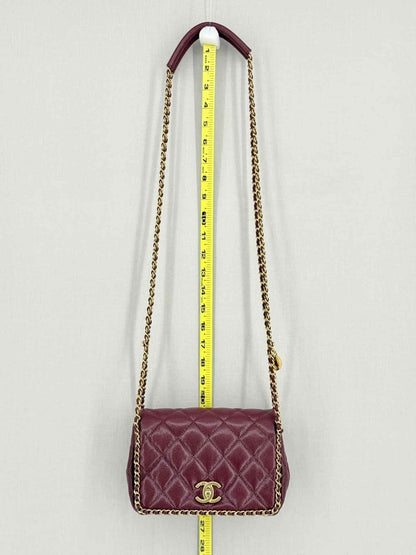 Pre - loved CHANEL Fall/Winter 2022 Burgundy Quilted Shoulder Bag at Reems Closet