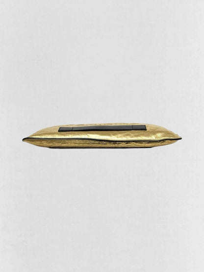 Pre - loved CHANEL Feministe Mais Feminine Gold Clutch at Reems Closet