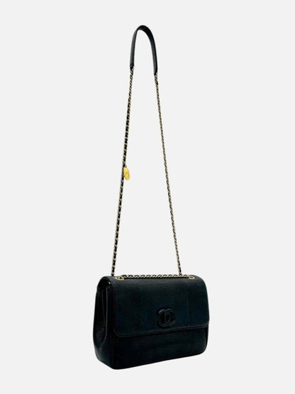 Pre - loved CHANEL Flap Black Crossbody at Reems Closet