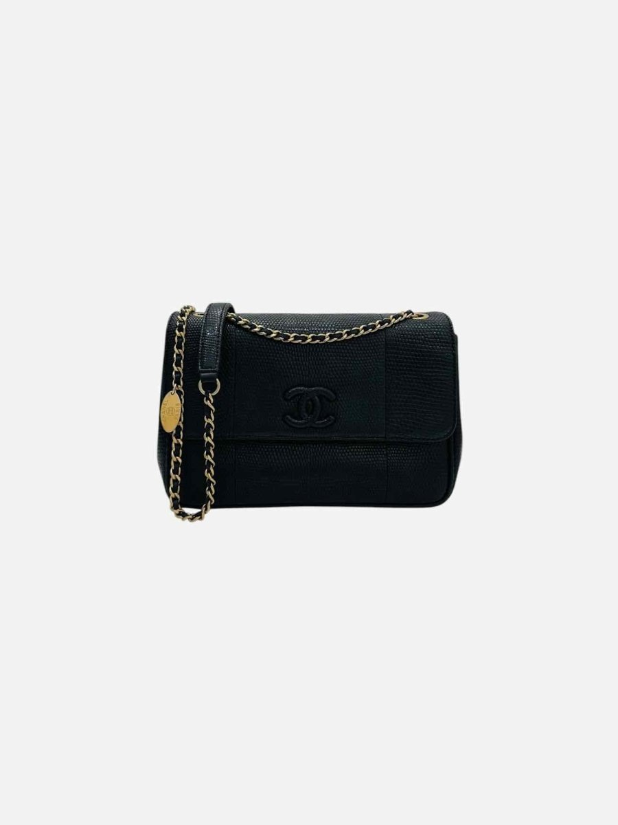 Pre - loved CHANEL Flap Black Crossbody at Reems Closet