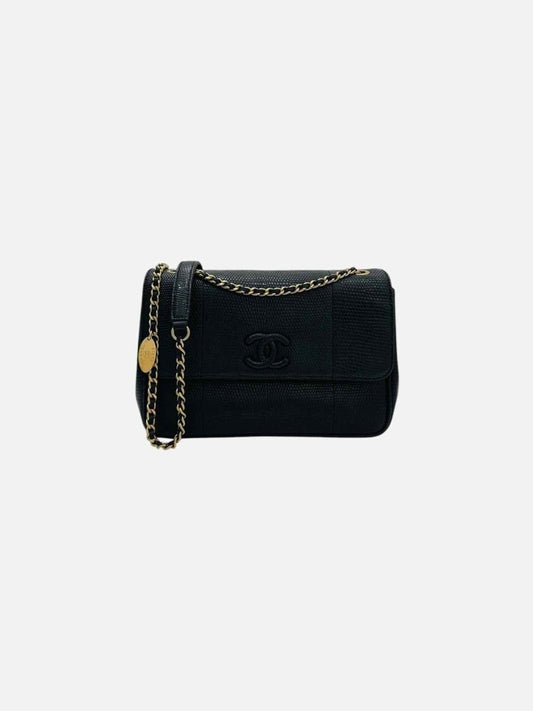 Pre - loved CHANEL Flap Black Crossbody at Reems Closet