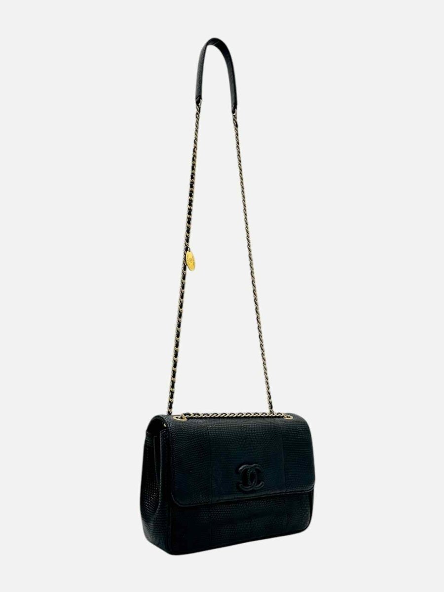 Pre - loved CHANEL Flap Black Crossbody at Reems Closet