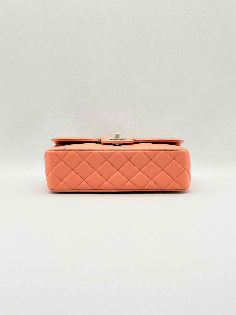 Pre - loved CHANEL Flap Coral Quilted Top Handle at Reems Closet