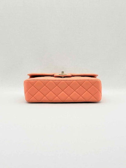 Pre - loved CHANEL Flap Coral Quilted Top Handle at Reems Closet