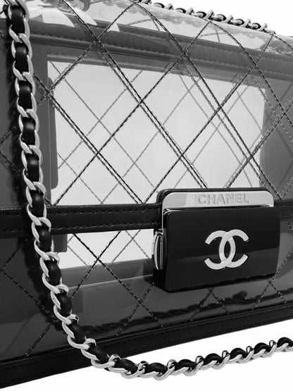 Pre - loved CHANEL Flap Naked Beauty Black Crossbody at Reems Closet