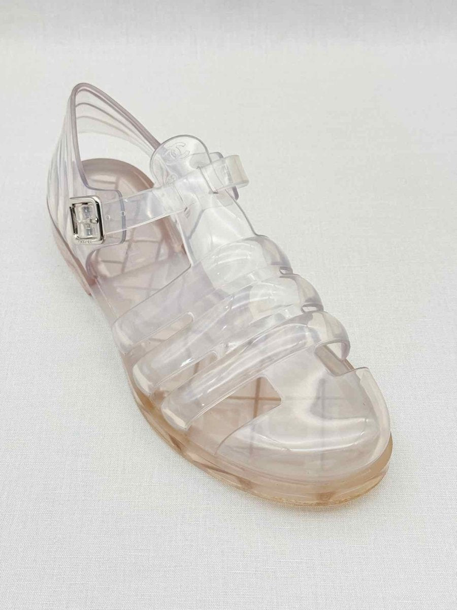Pre - loved CHANEL Gladiator Transparent Size EU 40 Sandals at Reems Closet