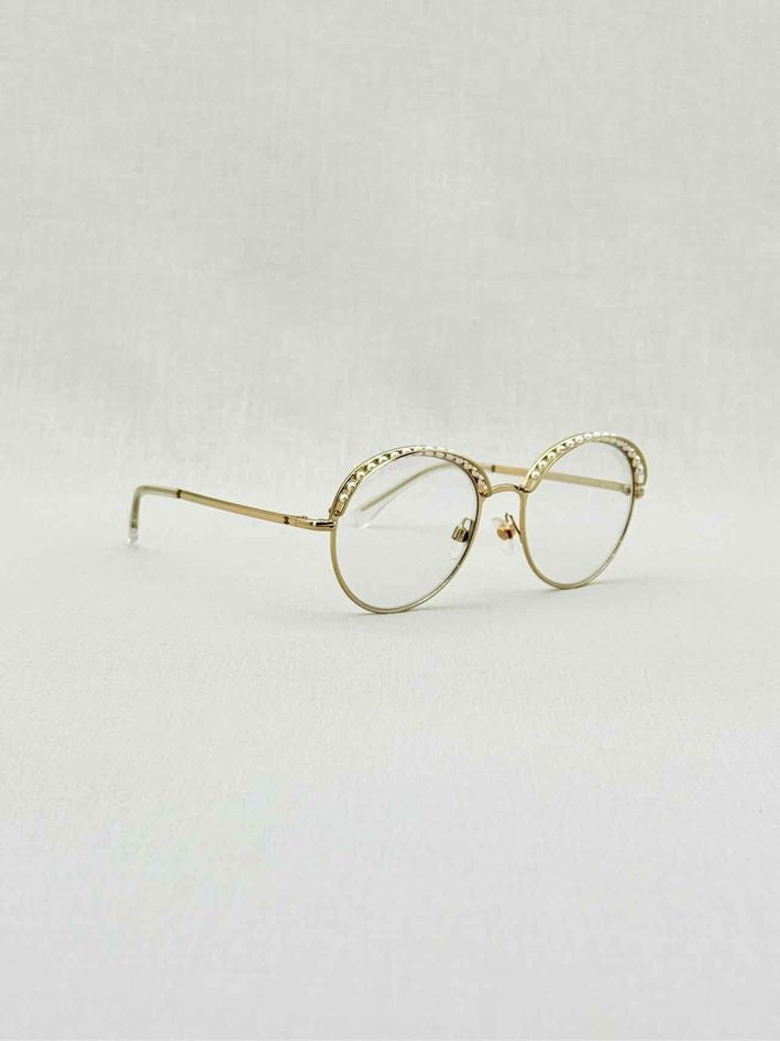 Pre - loved CHANEL Gold Tone Sunglasses at Reems Closet