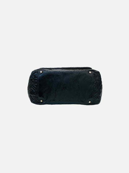 Pre - loved CHANEL Graphic Edge Black Shoulder Bag at Reems Closet