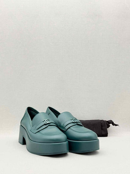Pre - loved CHANEL Green Size EU 39 Loafers at Reems Closet