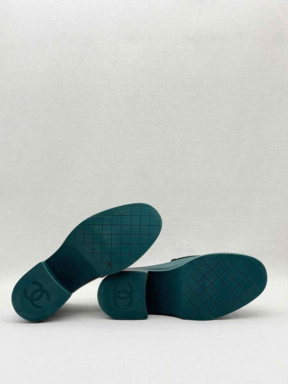 Pre - loved CHANEL Green Size EU 39 Loafers at Reems Closet