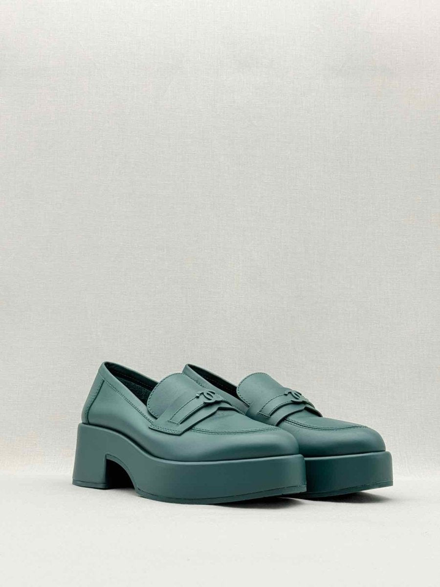 Pre - loved CHANEL Green Size EU 39 Loafers at Reems Closet