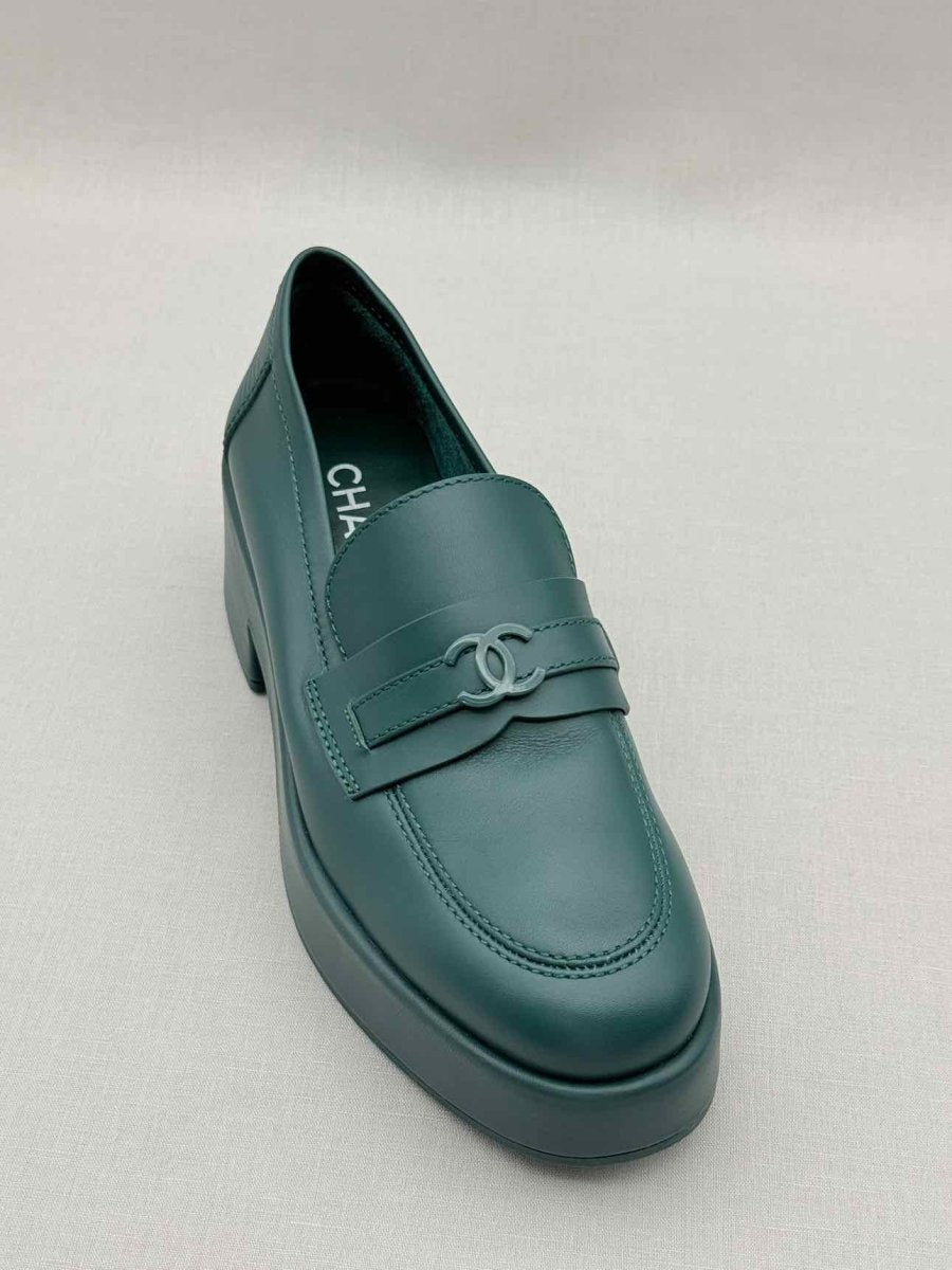 Pre - loved CHANEL Green Size EU 39 Loafers at Reems Closet