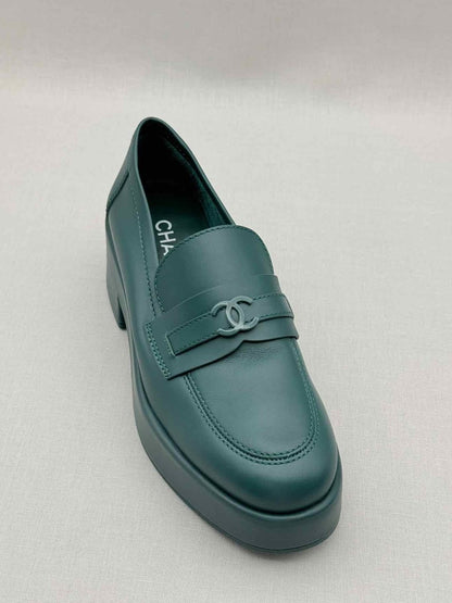 Pre - loved CHANEL Green Size EU 39 Loafers at Reems Closet