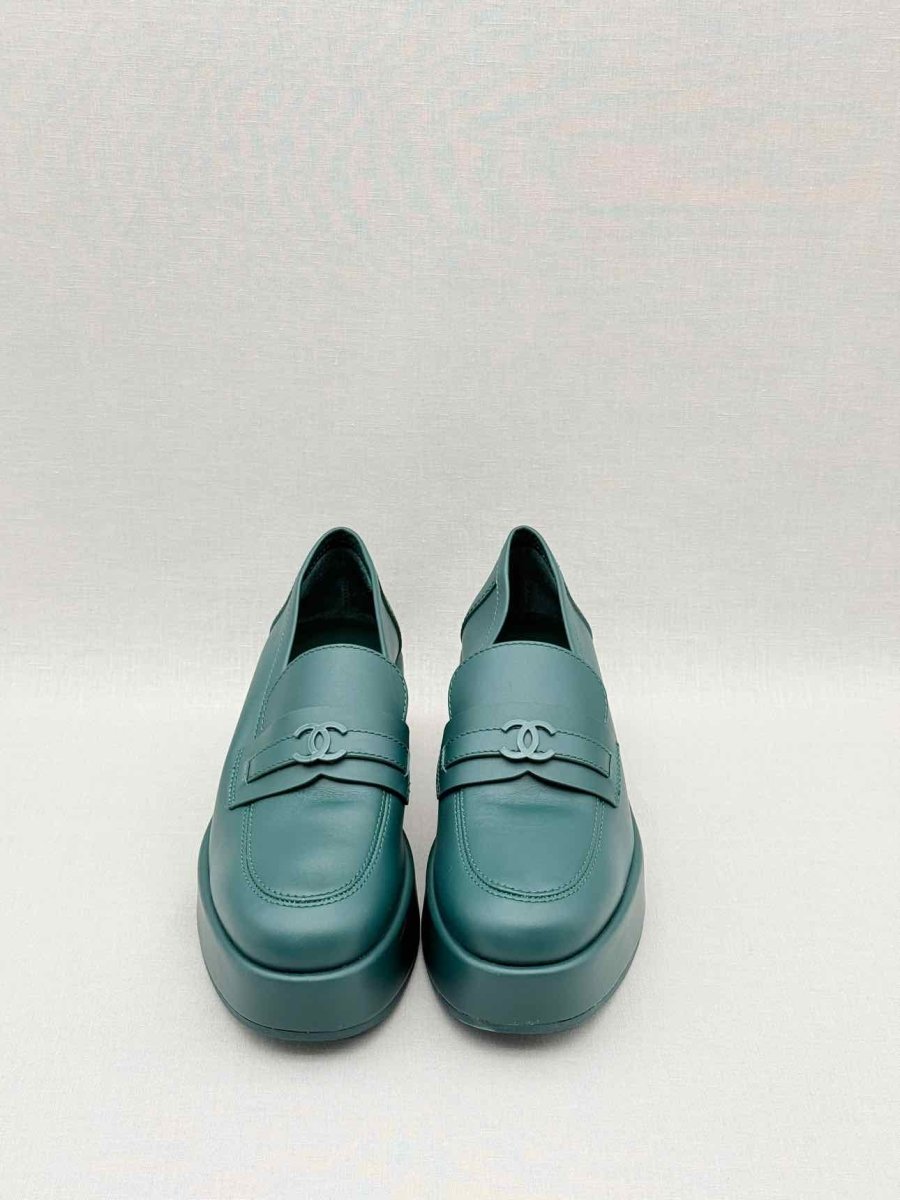 Pre - loved CHANEL Green Size EU 39 Loafers at Reems Closet