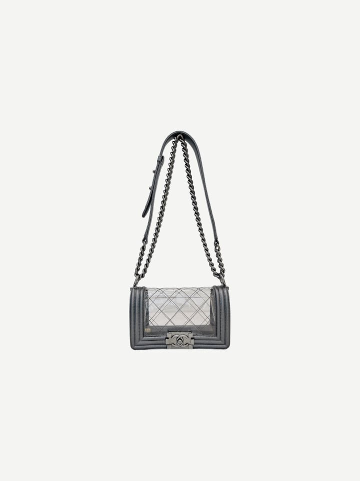 Pre - loved CHANEL Grey Shoulder Bag at Reems Closet