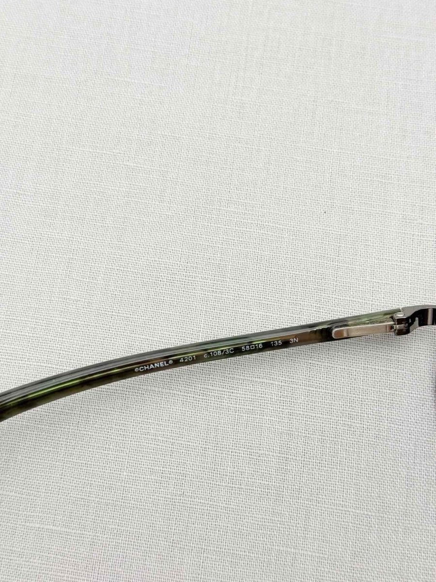 Pre - loved CHANEL Gun Metal Sunglasses at Reems Closet