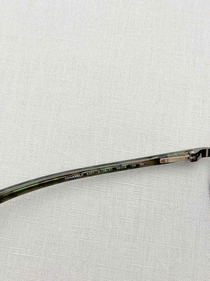Pre - loved CHANEL Gun Metal Sunglasses at Reems Closet
