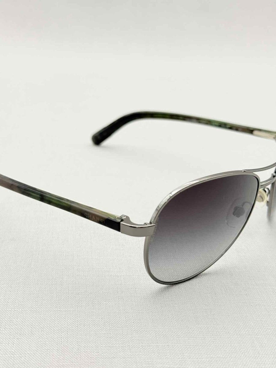 Pre - loved CHANEL Gun Metal Sunglasses at Reems Closet