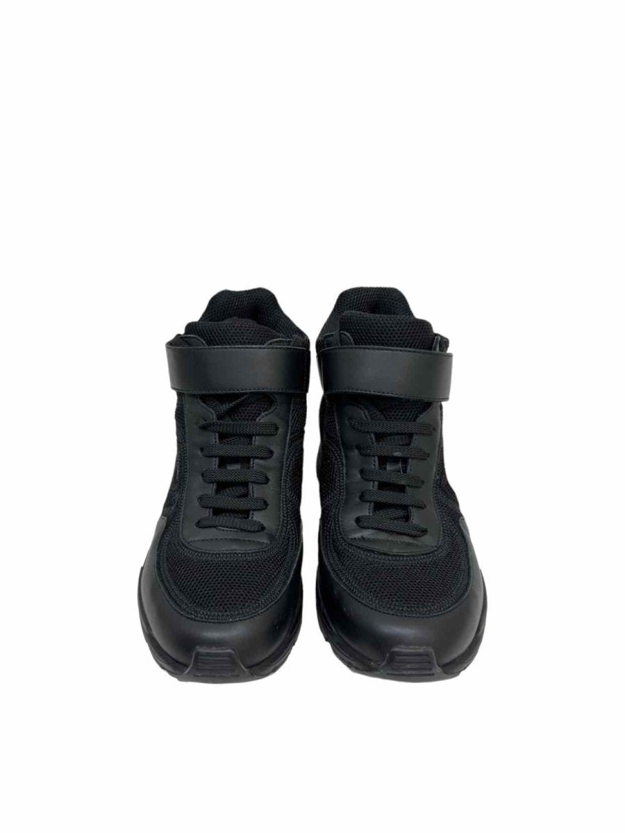 Pre - loved CHANEL Hi Top Black Sneakers at Reems Closet