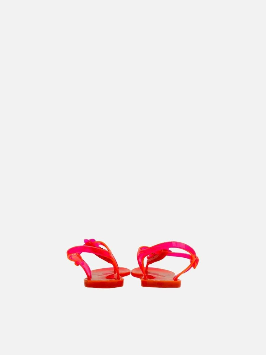 Pre - loved CHANEL Jelly Orange Sandals 37 at Reems Closet