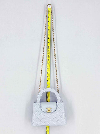 Pre - loved CHANEL Kelly Grey Quilted Top Handle at Reems Closet