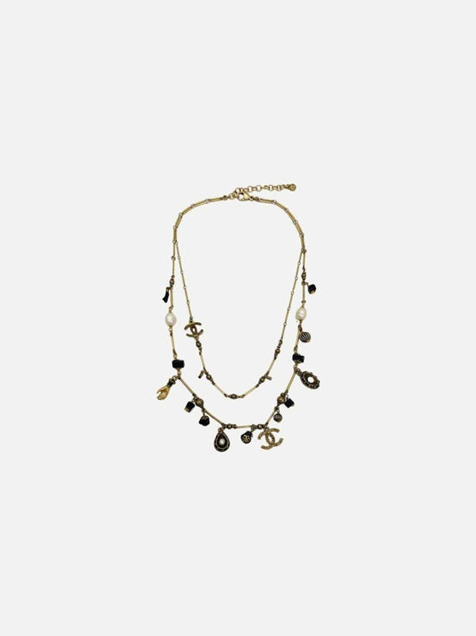 Pre - loved CHANEL Long CC Charm Fashion Necklace at Reems Closet