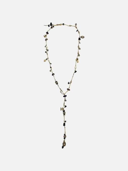 Pre - loved CHANEL Long CC Charm Fashion Necklace at Reems Closet