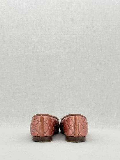 Pre - loved CHANEL Metallic Pink Quilted Size EU 40 Ballerinas at Reems Closet